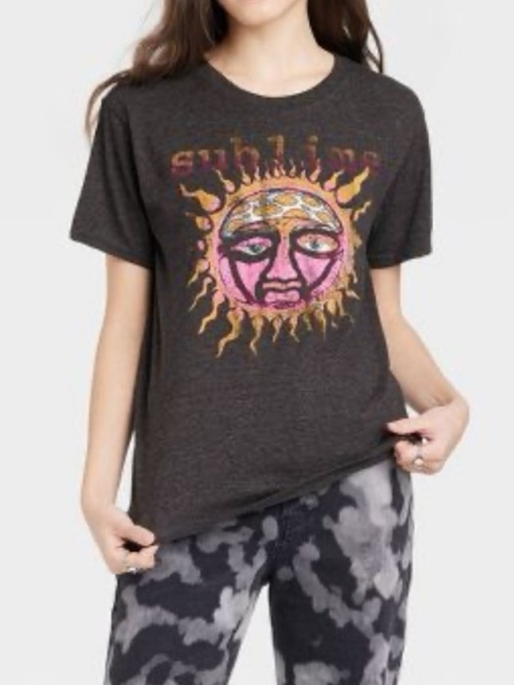 Sublime Graphic Band Tee Charcoal Y2K Retro Grunge T-Shirt